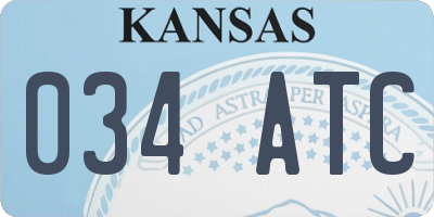 KS license plate 034ATC