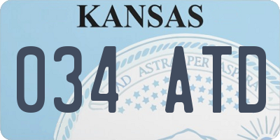 KS license plate 034ATD