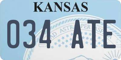 KS license plate 034ATE