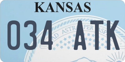 KS license plate 034ATK