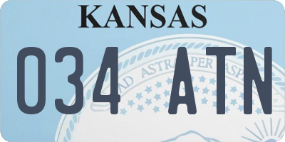 KS license plate 034ATN