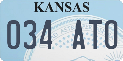 KS license plate 034ATO