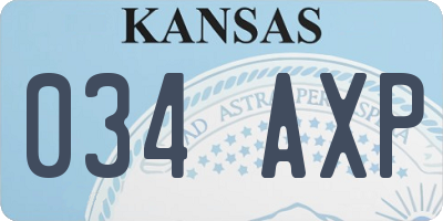 KS license plate 034AXP
