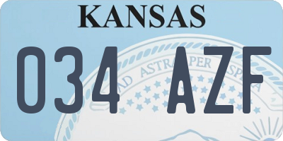 KS license plate 034AZF