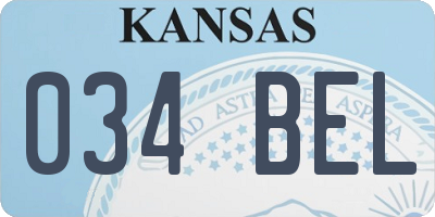 KS license plate 034BEL