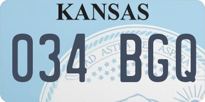 KS license plate 034BGQ