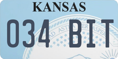 KS license plate 034BIT