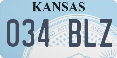 KS license plate 034BLZ