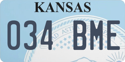 KS license plate 034BME