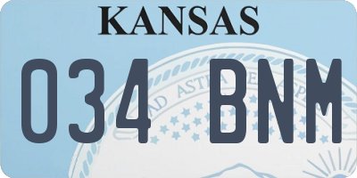 KS license plate 034BNM