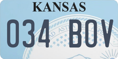 KS license plate 034BOV