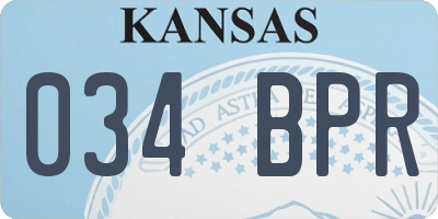 KS license plate 034BPR