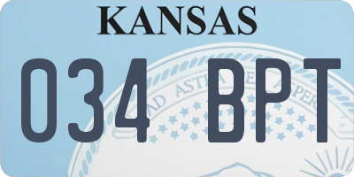 KS license plate 034BPT