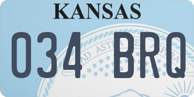 KS license plate 034BRQ