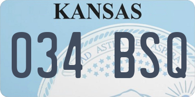 KS license plate 034BSQ