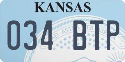 KS license plate 034BTP