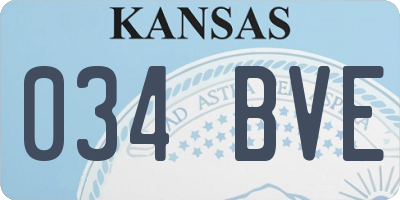 KS license plate 034BVE