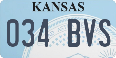 KS license plate 034BVS