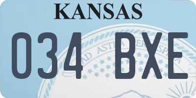 KS license plate 034BXE