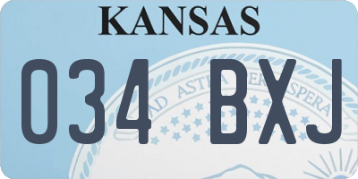 KS license plate 034BXJ