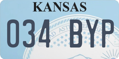 KS license plate 034BYP