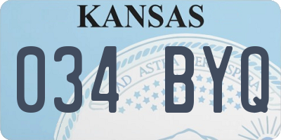 KS license plate 034BYQ