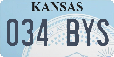 KS license plate 034BYS