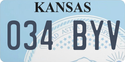 KS license plate 034BYV