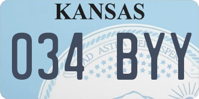 KS license plate 034BYY