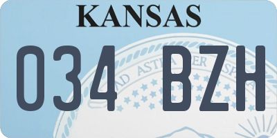 KS license plate 034BZH