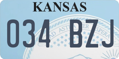 KS license plate 034BZJ