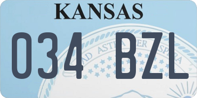 KS license plate 034BZL
