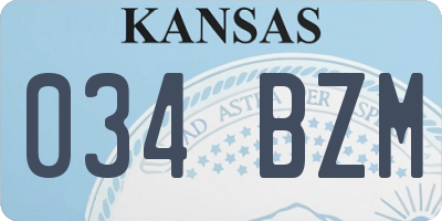 KS license plate 034BZM
