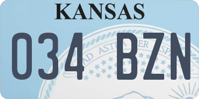 KS license plate 034BZN