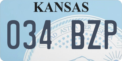 KS license plate 034BZP