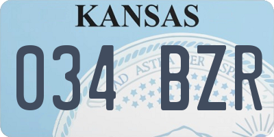 KS license plate 034BZR