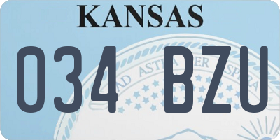 KS license plate 034BZU