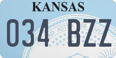 KS license plate 034BZZ