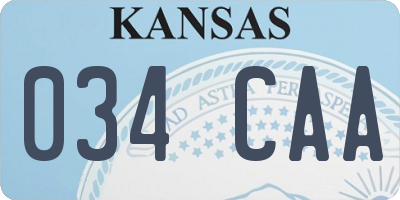 KS license plate 034CAA