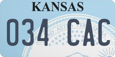 KS license plate 034CAC