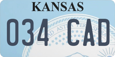 KS license plate 034CAD