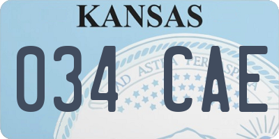 KS license plate 034CAE