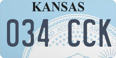 KS license plate 034CCK