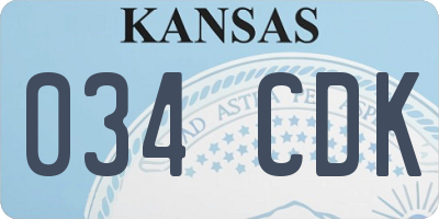 KS license plate 034CDK