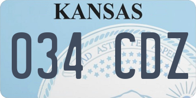KS license plate 034CDZ