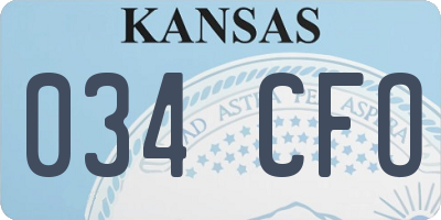 KS license plate 034CFO
