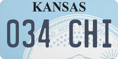 KS license plate 034CHI