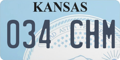 KS license plate 034CHM