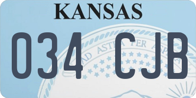 KS license plate 034CJB