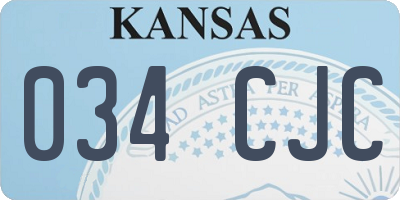 KS license plate 034CJC
